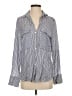 Zara 100% Viscose Rayon Stripes Blue Long Sleeve Button-Down Shirt Size XS - photo 1