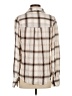 Millibon 100% Rayon Plaid Tan Long Sleeve Blouse Size S - photo 2