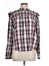 Ann Taylor LOFT Plaid Multi Color Burgundy Long Sleeve Blouse Size L - photo 1