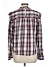 Ann Taylor LOFT Plaid Multi Color Burgundy Long Sleeve Blouse Size L - photo 2