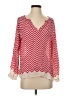 Joie 100% Silk Chevron-herringbone Red Long Sleeve Silk Top Size S - photo 1