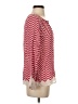 Joie 100% Silk Chevron-herringbone Red Long Sleeve Silk Top Size S - photo 4