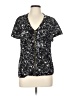 Tory Burch 100% Silk Black Short Sleeve Silk Top Size 10 - photo 1