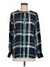 Violet & Claire 100% Polyester Plaid Blue Long Sleeve Blouse Size M - photo 1