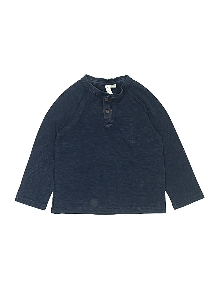 Pre-owned Janie And Jack Kids' Long Sleeve Polo Shirt In Blue
