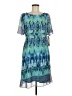 Danillo Boutique 100% Polyester Tie-dye Aztec Or Tribal Print Blue Casual Dress Size 8 - photo 1