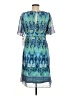 Danillo Boutique 100% Polyester Tie-dye Aztec Or Tribal Print Blue Casual Dress Size 8 - photo 2