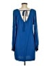 Just Fab 100% Polyester Solid Blue Casual Dress Size M - photo 2