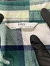 M&S 100% Cotton Plaid Green Long Sleeve Button-Down Shirt Size 10 - 11 - photo 3