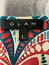 Glam 100% Polyester Print Teal Casual Dress Size L - photo 7