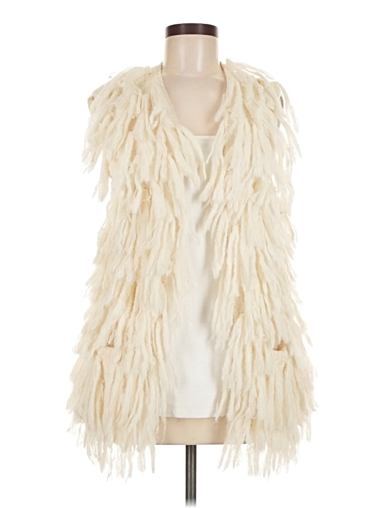 Pre-owned St. Roche Wool Cardigan Sweater In White