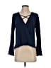 Veronica M. Blue Long Sleeve Blouse Size S - photo 1