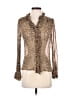 J.Crew Animal Print Brown Long Sleeve Blouse Size 0 - photo 1