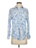 Zara Paisley Blue Long Sleeve Button-Down Shirt Size S - photo 1