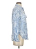 Zara Paisley Blue Long Sleeve Button-Down Shirt Size S - photo 4