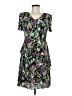 Connected Apparel 100% Polyester Floral Black Casual Dress Size 6 - photo 1