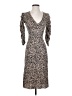 Boohoo Animal Print Brown Cocktail Dress Size 2 - photo 1