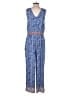 LOFT Beach 100% Rayon Paisley Blue Jumpsuit Size M - photo 2