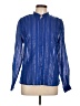 Peter Nygard Blue Long Sleeve Blouse Size 10 - photo 1