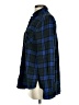 Express Plaid Blue Long Sleeve Button-Down Shirt Size S - photo 5