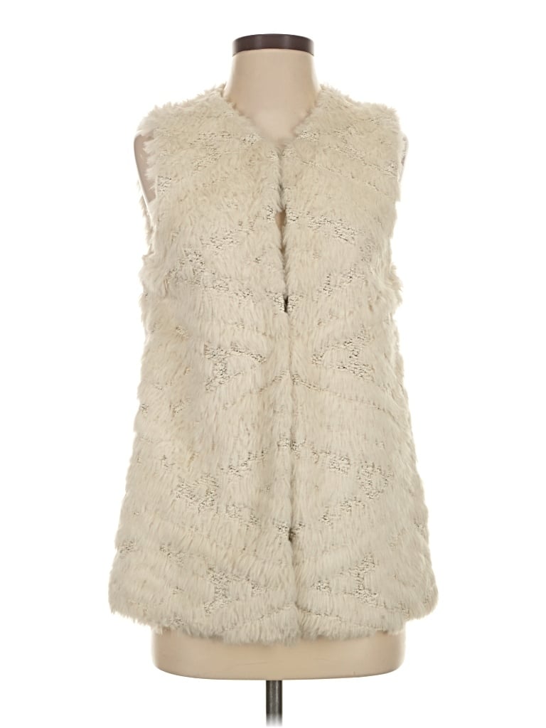 Pre-owned Dylan Faux Fur Vest In Ivory