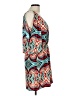 Glam 100% Polyester Print Teal Casual Dress Size L - photo 4
