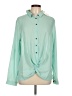 Hayden 100% Polyester Teal Long Sleeve Blouse Size L - photo 1