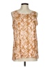 Logo Layers Gold Sleeveless Blouse Size L - photo 1
