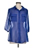 L8ter 100% Polyester Blue 3/4 Sleeve Blouse Size M - photo 1