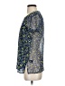 Ella Moss 100% Silk Floral Blue Short Sleeve Silk Top Size XS - photo 5