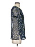 Ella Moss 100% Silk Floral Blue Short Sleeve Silk Top Size XS - photo 4