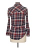 Love Notes 100% Rayon Plaid Burgundy Long Sleeve Button-Down Shirt Size M - photo 2