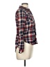 Love Notes 100% Rayon Plaid Burgundy Long Sleeve Button-Down Shirt Size M - photo 4