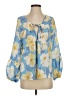 Shein Blue 3/4 Sleeve Blouse Size 4 - photo 1