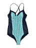 Athleta Graphic Blue One Piece Swimsuit Size 34B/C Tall - photo 1