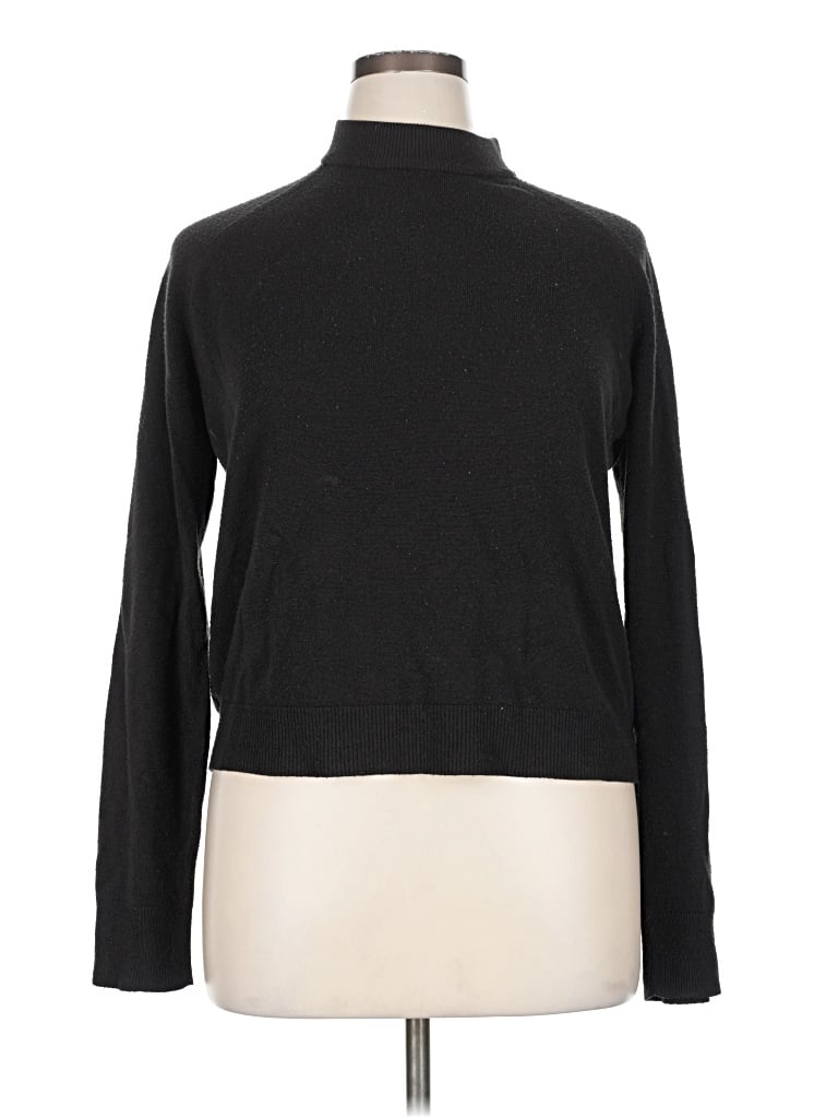 Pre-owned White Stag Turtleneck Sweater In Black