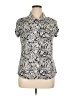 BCBGMAXAZRIA Animal Print Silver Short Sleeve Blouse Size XL - photo 1