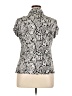BCBGMAXAZRIA Animal Print Silver Short Sleeve Blouse Size XL - photo 2