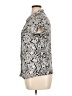 BCBGMAXAZRIA Animal Print Silver Short Sleeve Blouse Size XL - photo 5