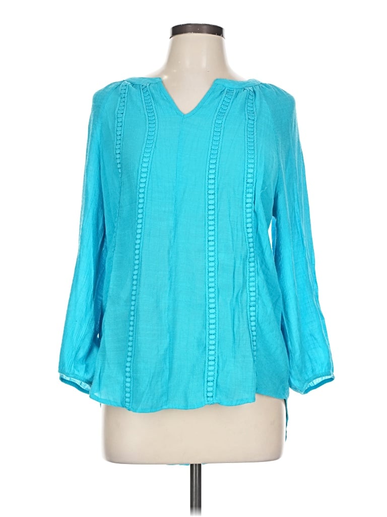 Pre-owned Counterparts 3/4 Sleeve Blouse In Blue
