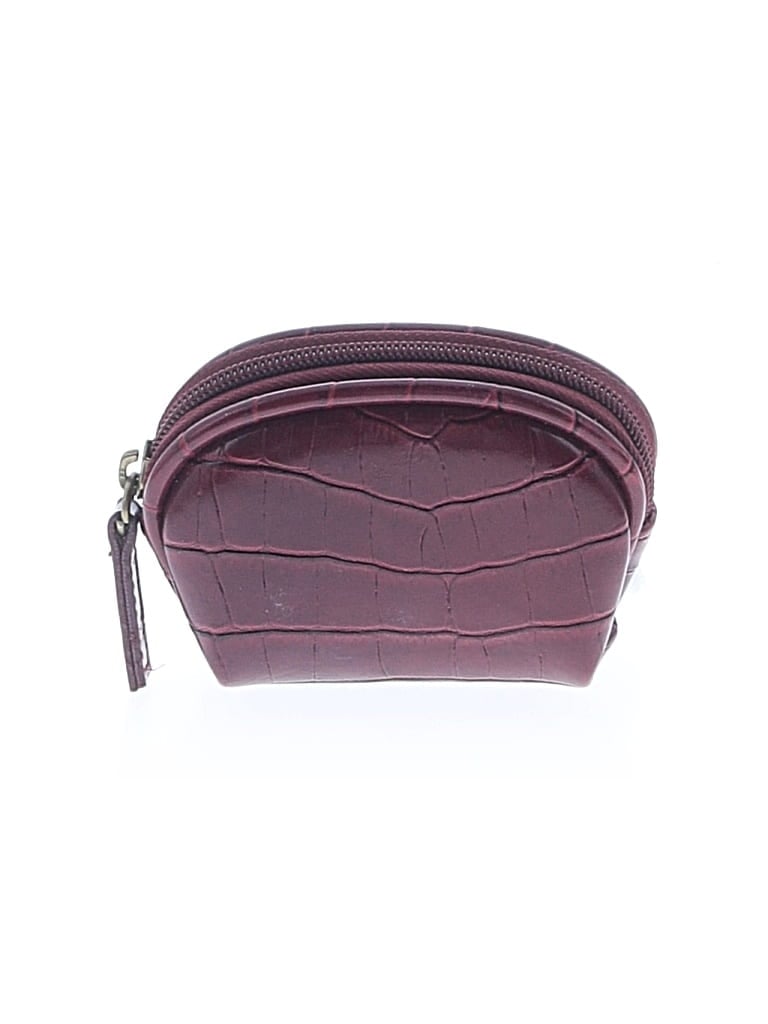 Pre-owned Bueno Leather Coin Purse In Burgundy