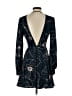 Keepsake 100% Polyester Print Black Green Cocktail Dress Size XS - photo 2