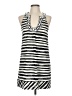 BCBGMAXAZRIA Stripes Silver White Casual Dress Size M - photo 1