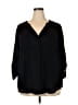Torrid 100% Polyester Black 3/4 Sleeve Blouse Size 3X Plus (3) - photo 1