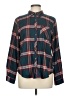 Maurices Plaid Teal Long Sleeve Button-Down Shirt Size M - photo 1