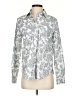 Ann Taylor 100% Cotton Paisley Silver Long Sleeve Blouse Size XS - photo 1