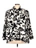 Fred David 100% Polyester Print Ivory 3/4 Sleeve Blouse Size 3X - photo 1