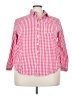 Unbranded Checkered-gingham Pink 3/4 Sleeve Button-Down Shirt Size 4X - photo 1