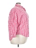 Unbranded Checkered-gingham Pink 3/4 Sleeve Button-Down Shirt Size 4X - photo 4
