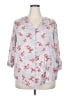 Torrid 100% Rayon Floral Gray 3/4 Sleeve Blouse Size 2X Plus (2) - photo 1